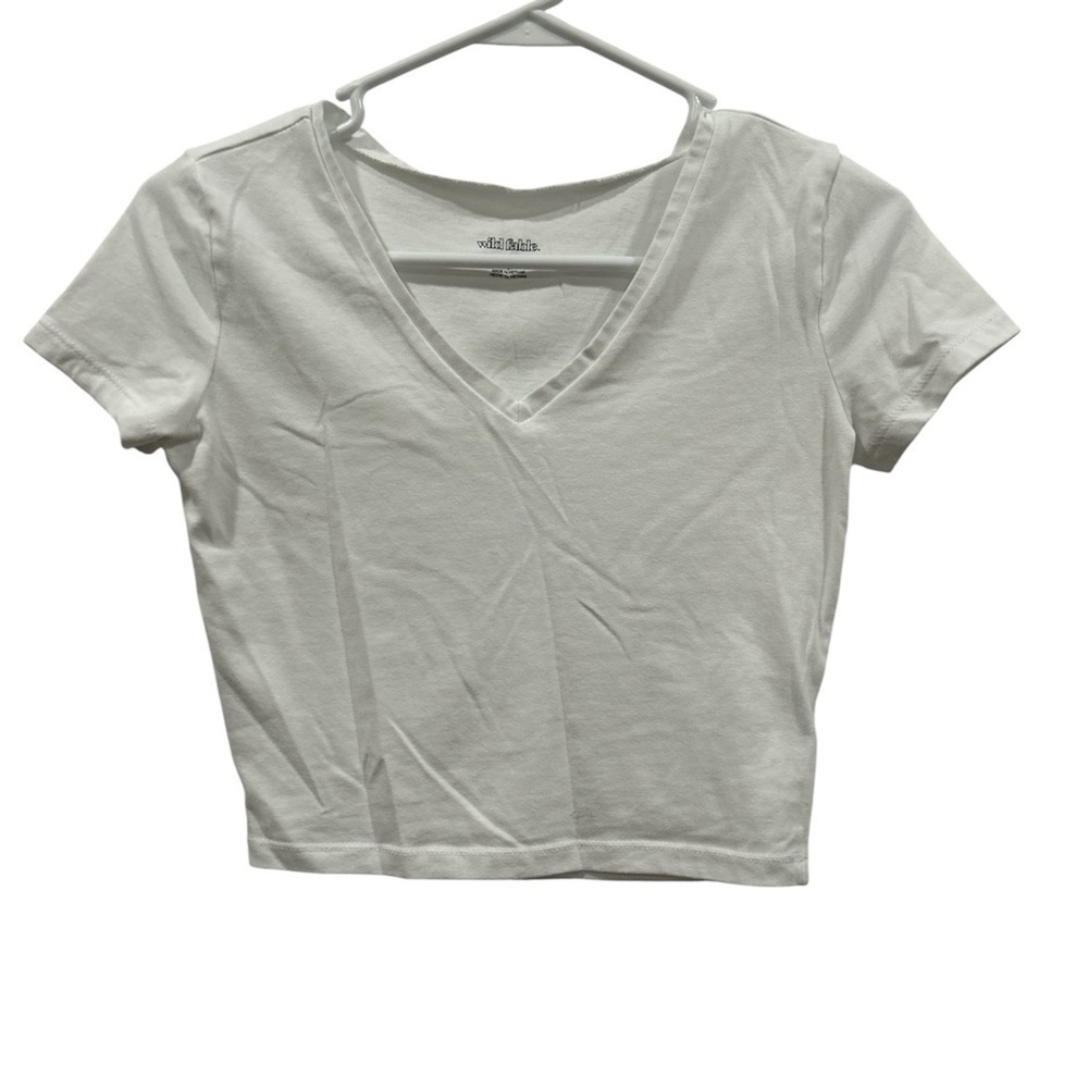 Wild Fable Gray Crop Fitted Short Sleeve Tee
